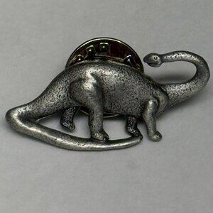VINTAGE 1980's JJ Jonette Genuine Pewter Prehistoric Brontosaurus Pin - Rare
